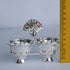 Pure Silver Kumkum Haldi Bowls With Peacock 65.5g
